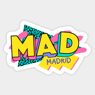 Madrid, Spain Retro 90s Logo Sticker